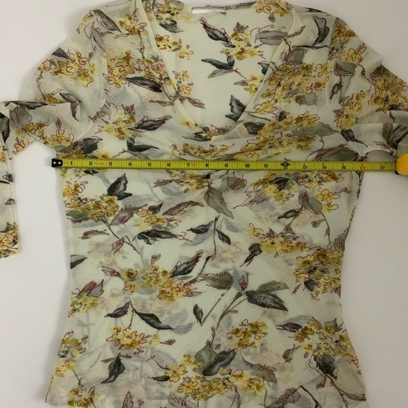 Wallis Vintage Sheer Print ¾ Length Sleeve Top - Picture 8 of 9